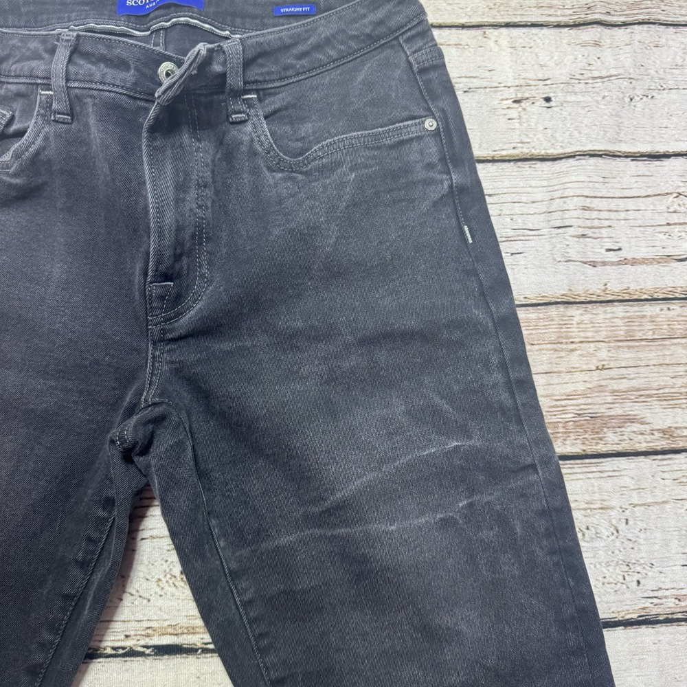 Scotch & Soda Sz 32x32 Straight Leg Zip Fly Neans Mens Pants Black - Picture 4 of 8